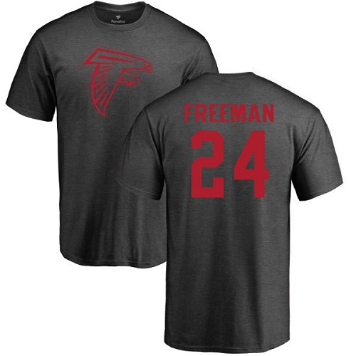 Atlanta Falcons Men Ash Devonta Freeman One Color NFL Football #24 T Shirt->nfl t-shirts->Sports Accessory